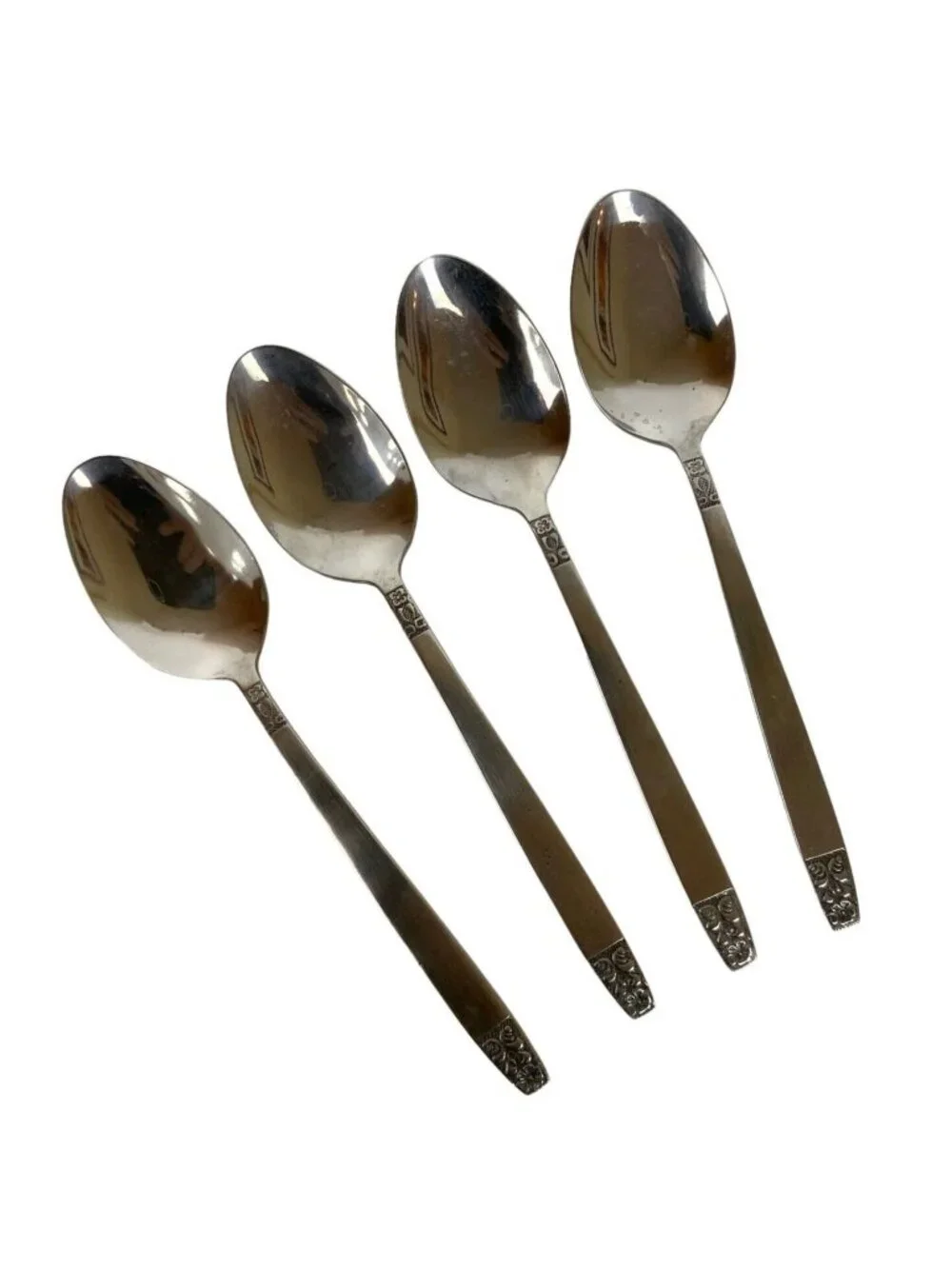 Rogers By Stanley Roberts Danesmore 4 Oval Soup Spoons Satin Stainless Steel 70s